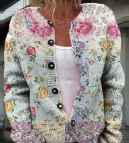 3D Digital Printing Cardigan Knitted Coat (Option: Style4-4XL)