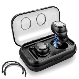TWS Wireless 5.0 Earbuds IPX4 Touch In-Ear Stereo Earphone Noise Canceling Earpieces 32.8 Ft Transmission Range With Mic 500mAh Magnetic Charging (Option: Black)