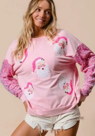 European And American Women's Clothing Christmas Long-sleeved Sweater (Option: Pink-S)