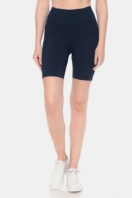 Leggings Depot Full Size High Waist Active Shorts (Color: NAVY, size: XL)