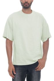 Premium Cotton Drop Shoulder Tee (Color: FROST, size: L)