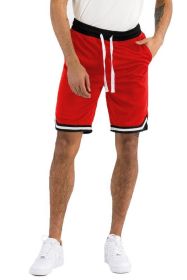 Solid Athletic Basketball Sports Shorts (Color: Red, size: S)
