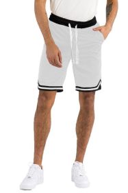 Solid Athletic Basketball Sports Shorts (Color: White, size: L)