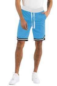 Solid Athletic Basketball Sports Shorts (Color: AQUA, size: XL)