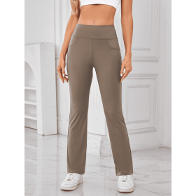 JupiterGear High-Waisted Pants with Pockets (Color: Camel, size: XL)