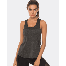 JupiterGear Scoop-Neck Long Tank Top (Color: Black, size: 2XL)